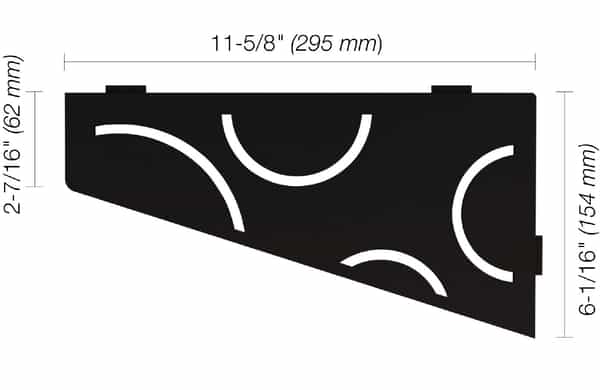 Schluter Shelf Quadrilat Coin Curve Noir Mat SES3D6MGS