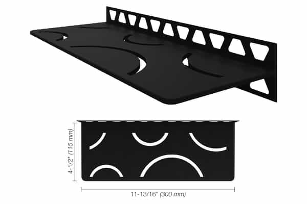 Schluter Shelf Rectangle Mur Curve Noir Mat SWS1D6MGS