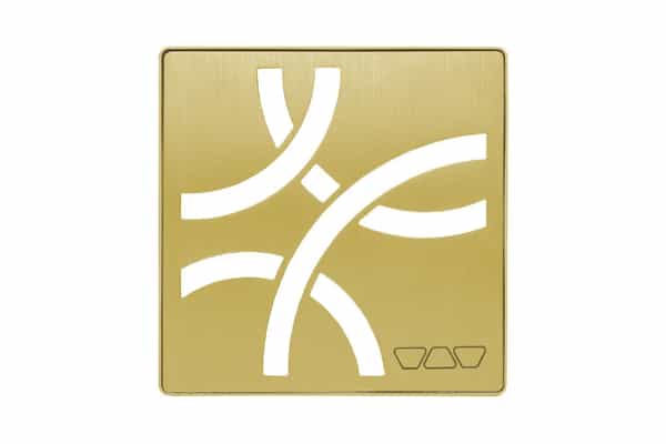 Schluter Kerdi-Drain Grate Kit 4" Br Classic Gold Curve KDIF4GRKEBCGD6