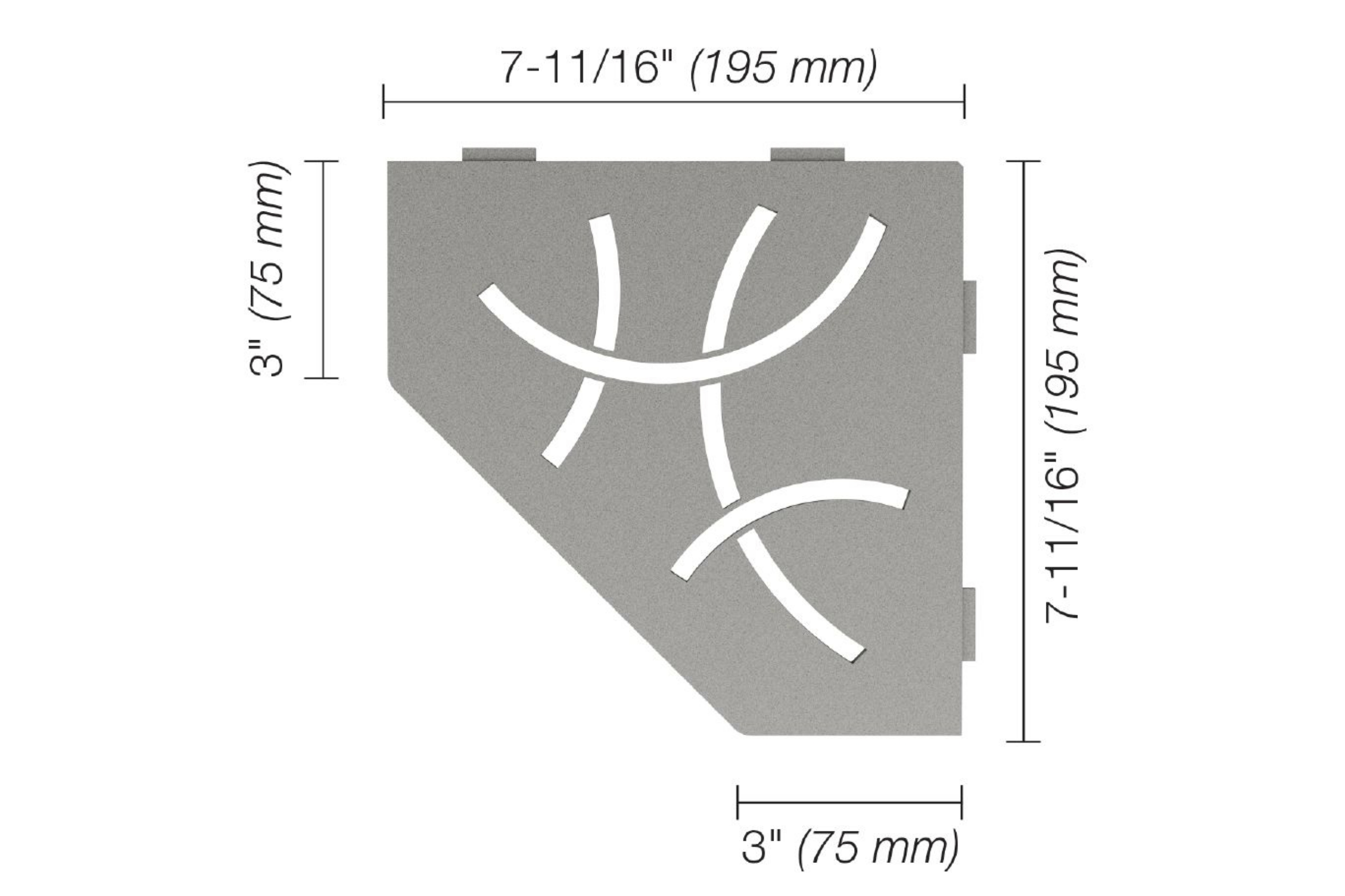 Schluter Shelf Pentagone Coin Curve Gris Pierre SES2D6TSSG