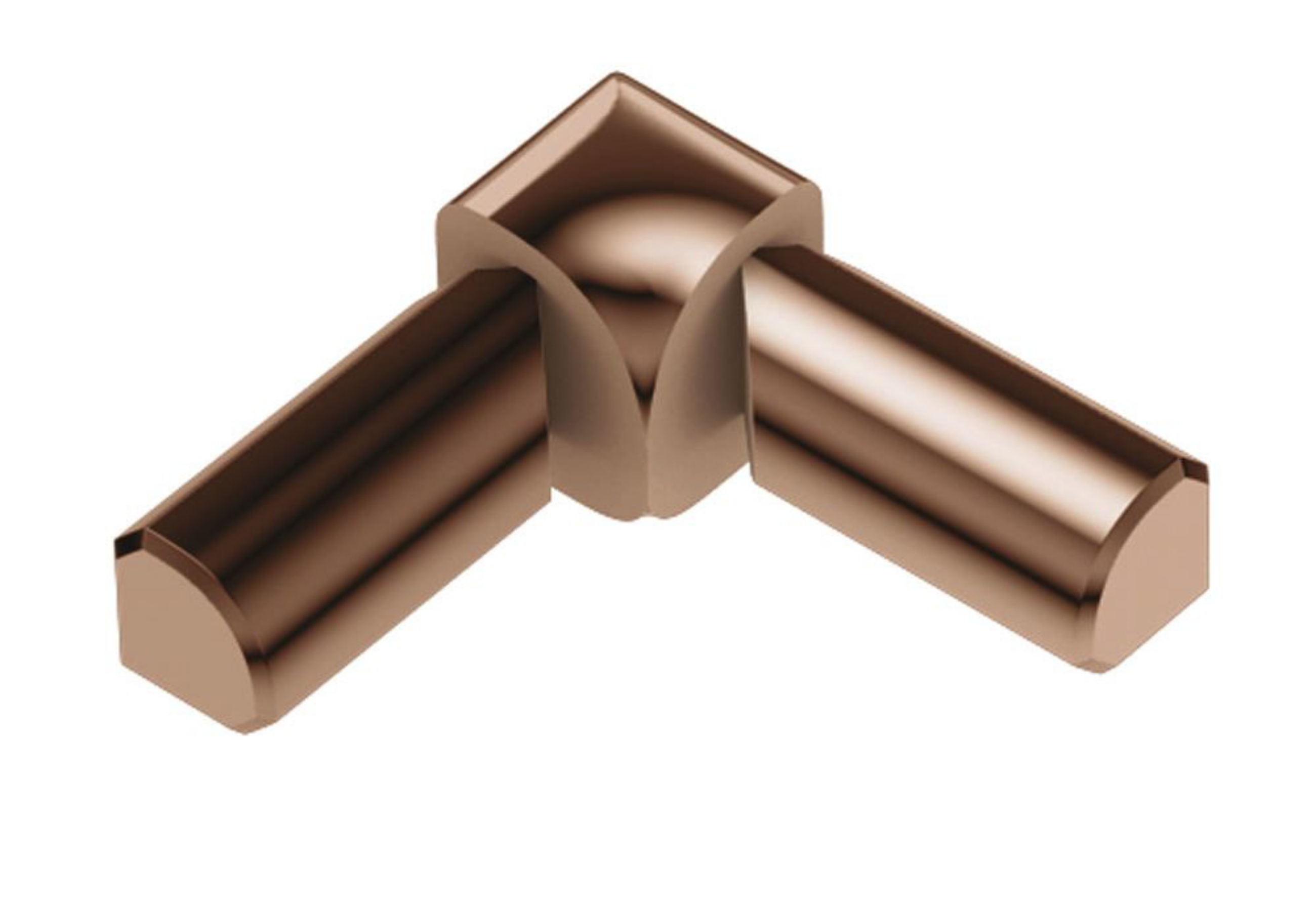 Schluter Rondec Coin Int 2-Bouts 1/2" Alum Cuivre Poli I2L/RO125AKG