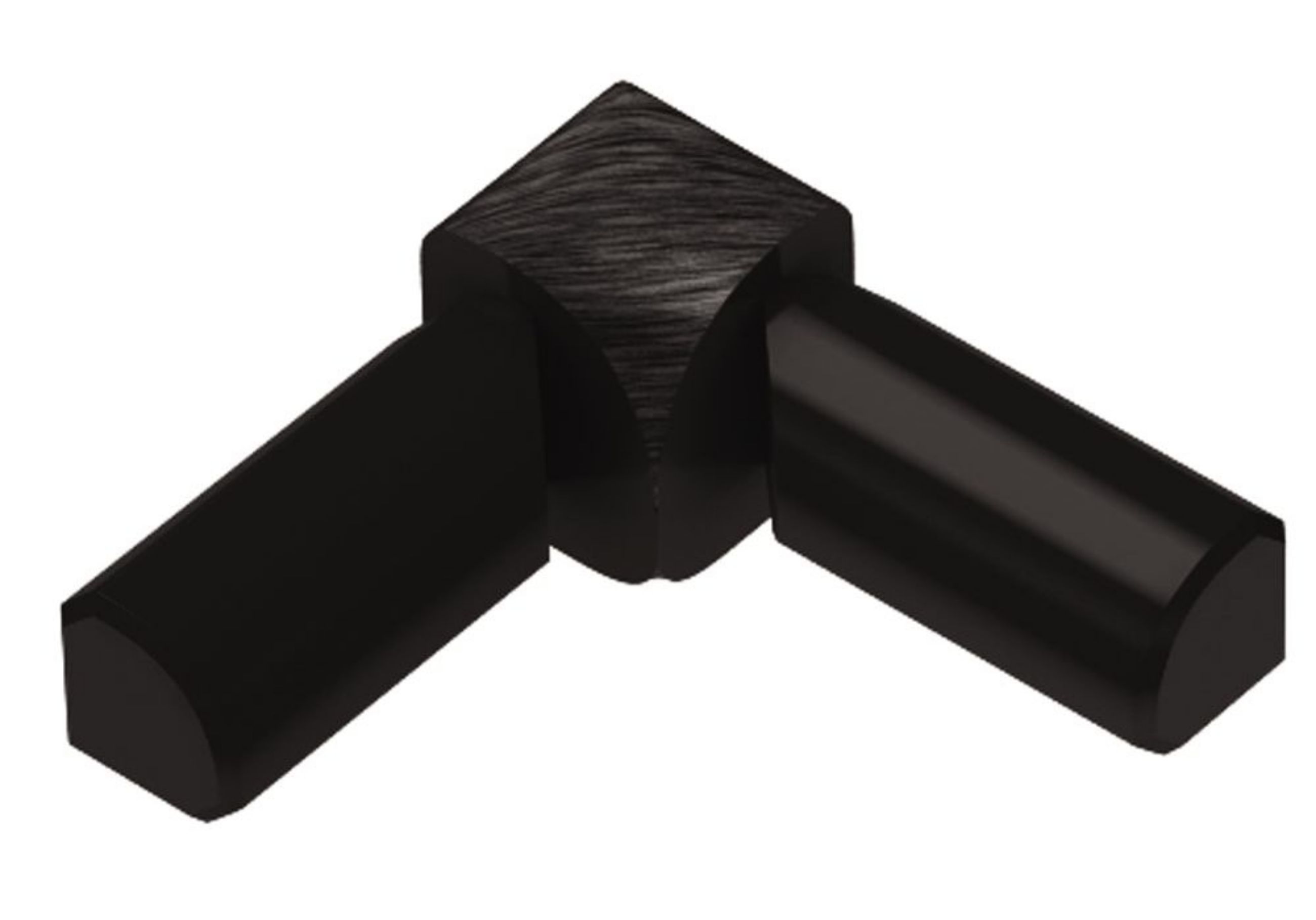 Schluter Rondec Coin Int 2-Bouts 1/2" Alum Noir Brossé I2L/RO125AGSB