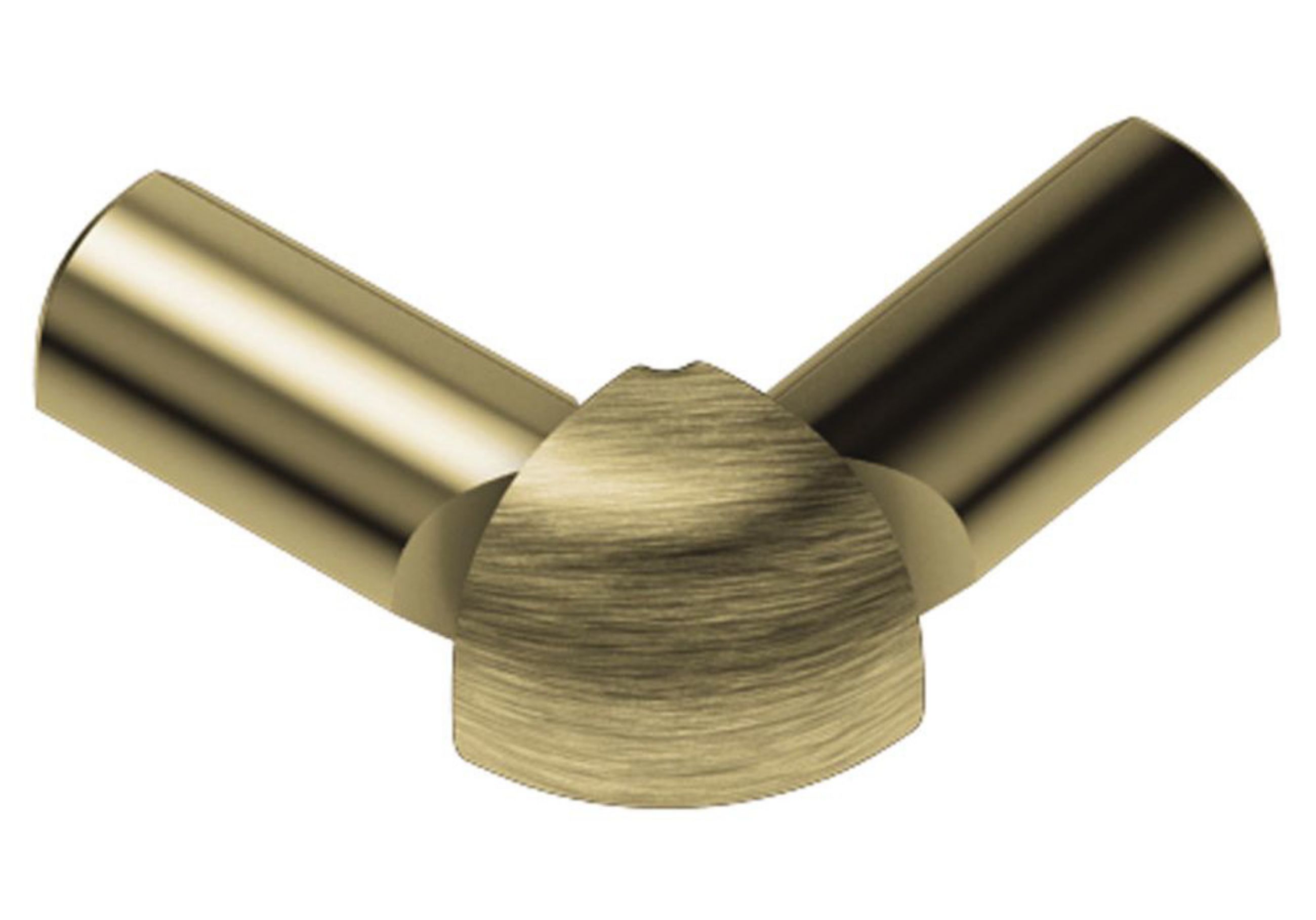 Schluter Rondec Coin Ext 2-Bouts 3/8" Alum Laiton Brossé E2L/RO100AMGB