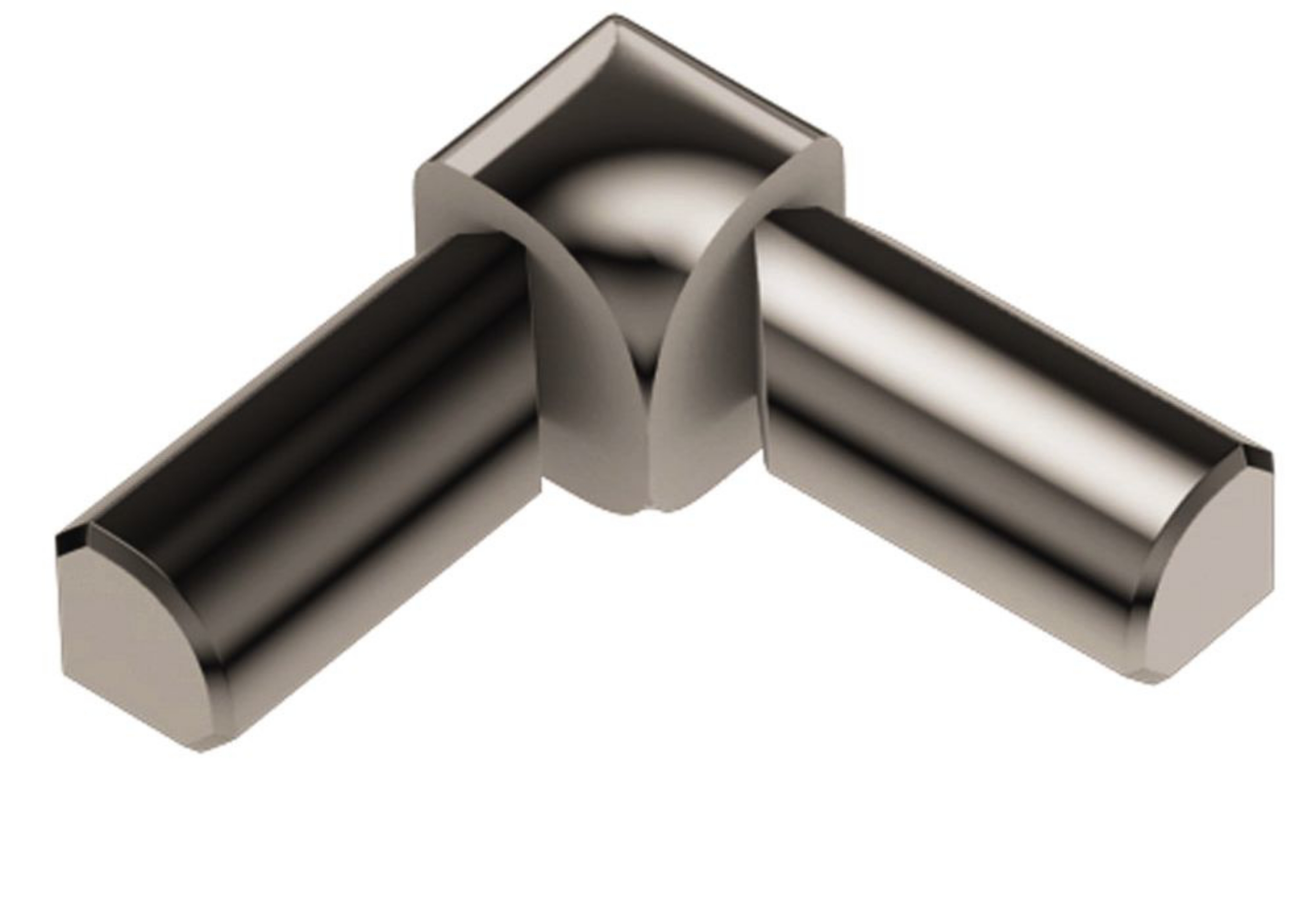 Schluter Rondec Coin Int 2-Bouts 3/8" Alum Nickel Poli I2L/RO100ATG