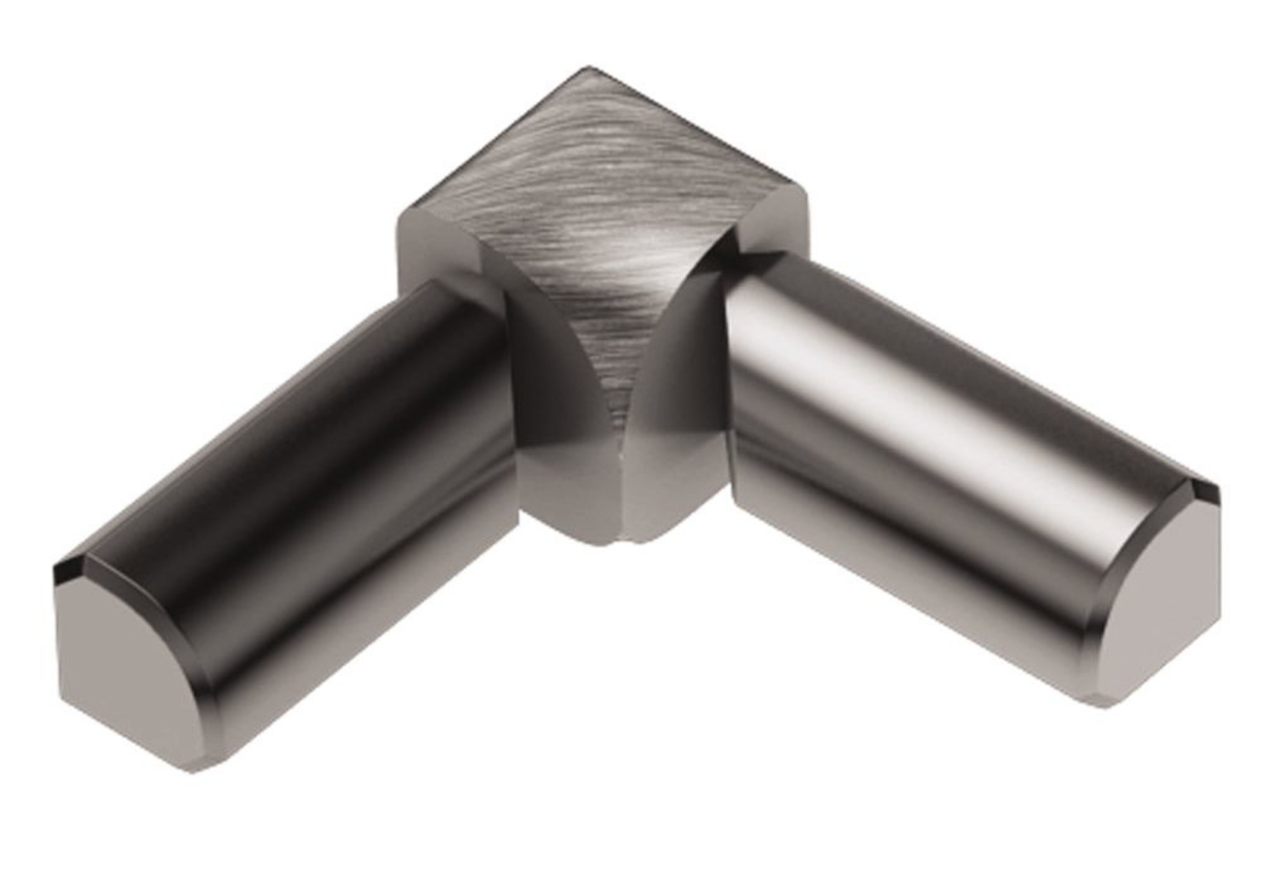 Schluter Rondec Coin Int 2-Bouts 3/8" Alum Chromé Brossé I2L/RO100ACGB