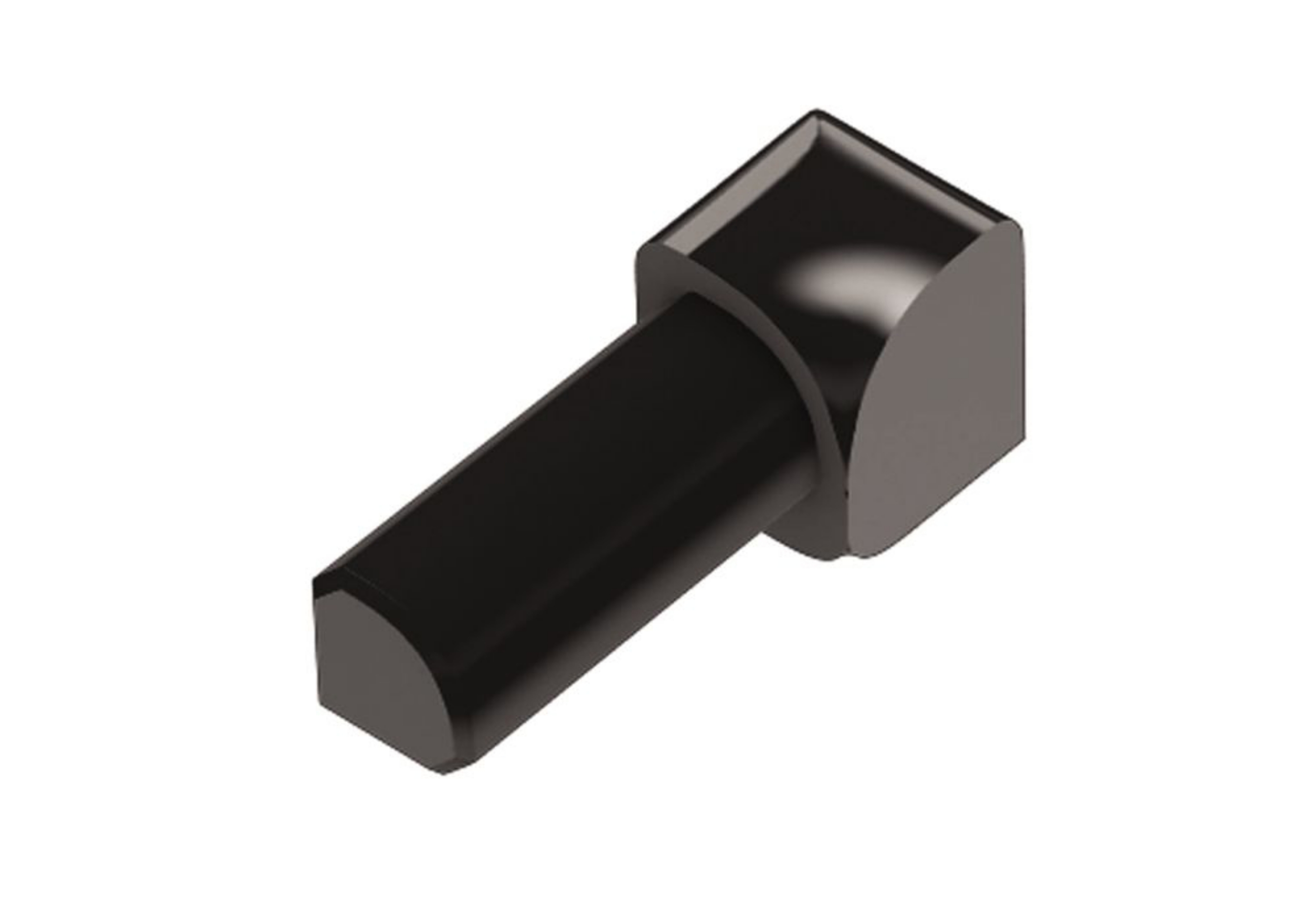 Schluter Rondec Coin Int 5/16" Alum Noir Brillant IV/RO80AGSG