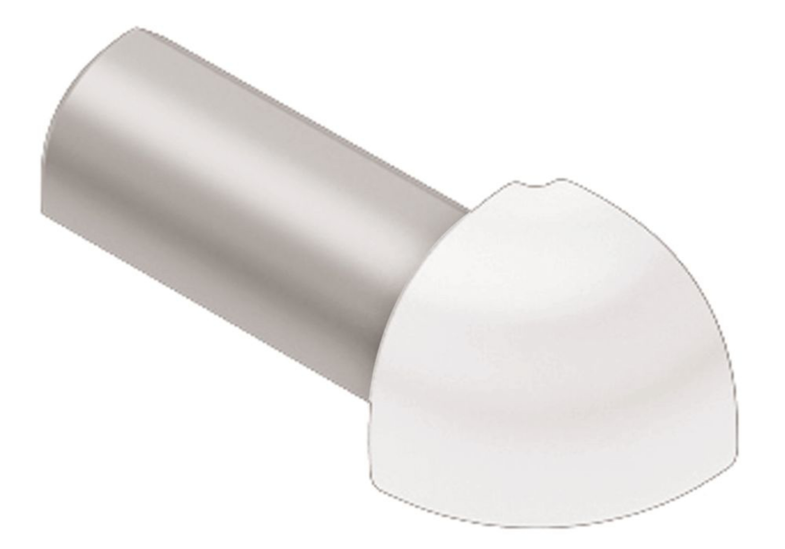 Schluter Rondec Coin Ext 1/4" Alum Blanc Éclatant ED/RO60BW