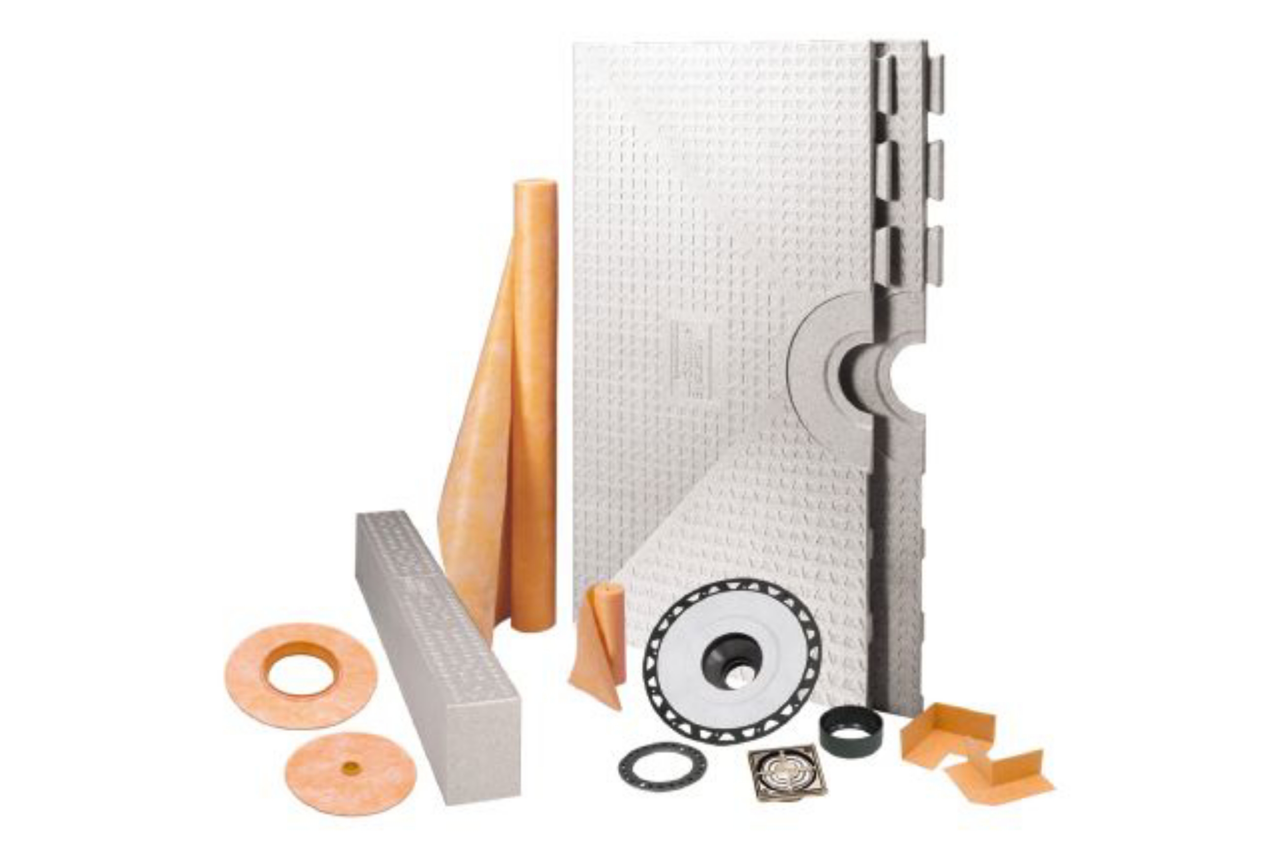 Schluter Kerdi-Shower-Kit 48"x48" Plateau KK122ABSATGB Brush. Nickel Anod. Alum.