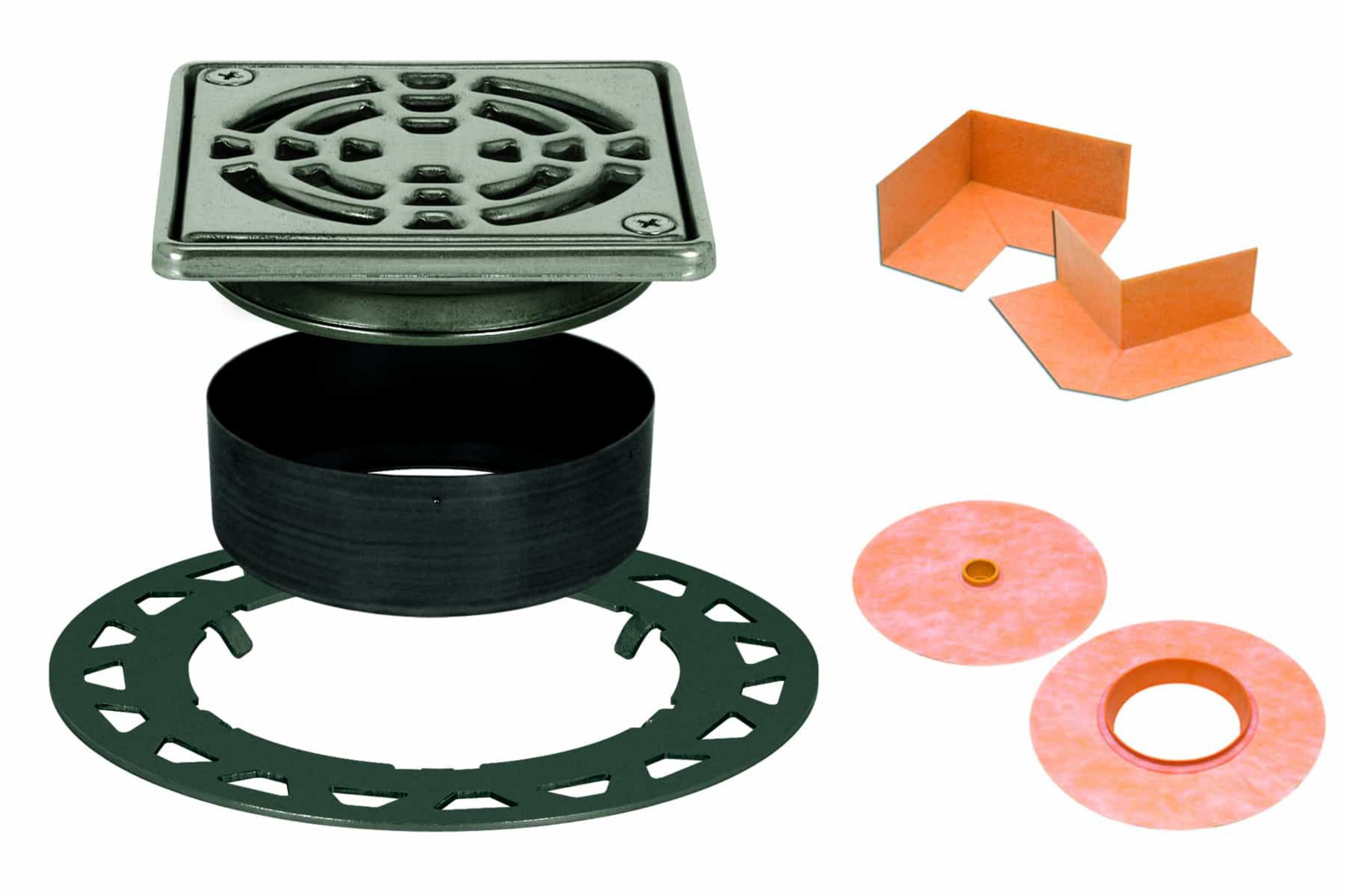 Schluter Kerdi-Drain Tuile de fond KD2/E/GR 4" Square Grate Kit 