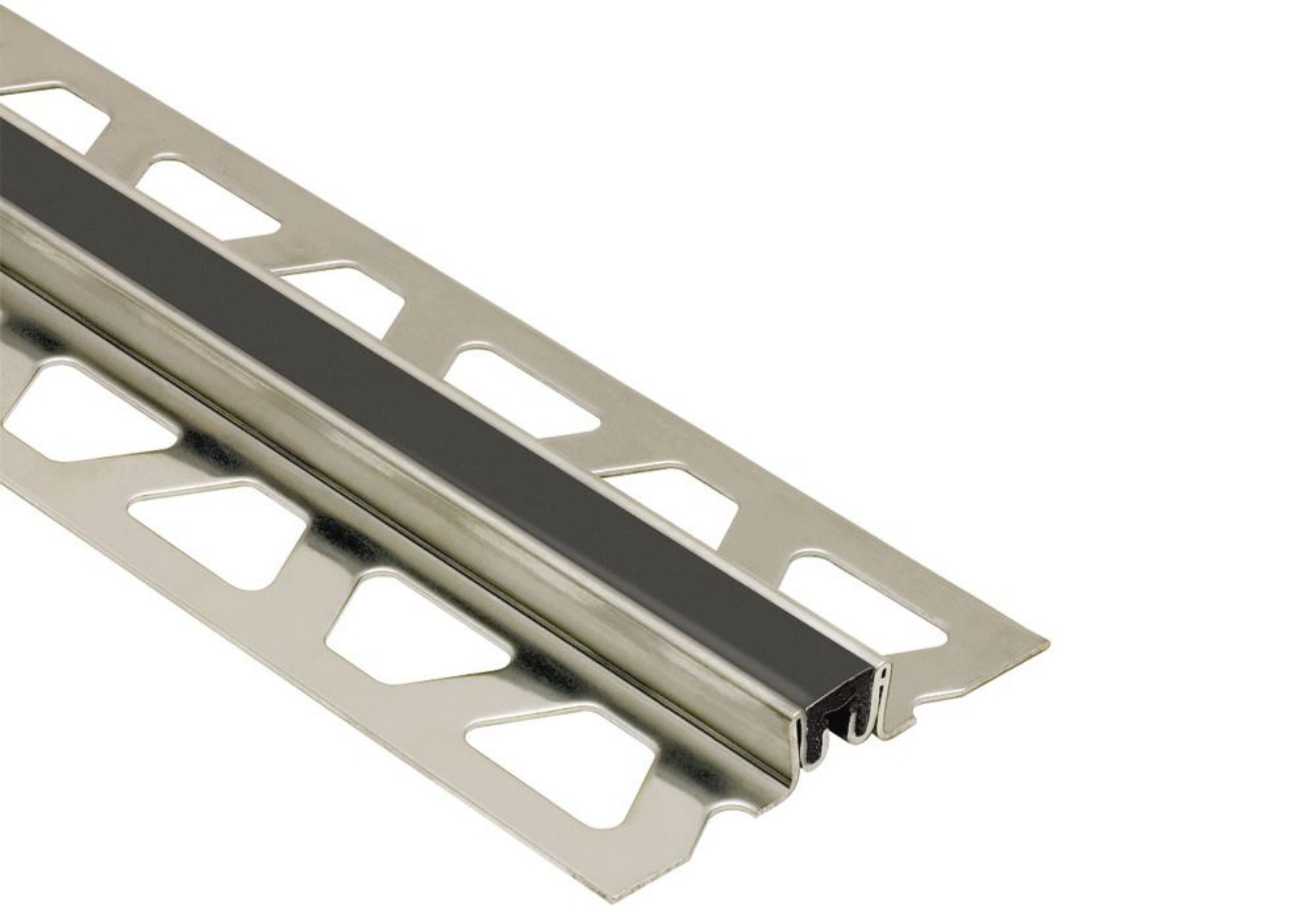 Schluter Dilex-Ksn 23/32" Inox / Joint 7/16" Noir EKSN185GS