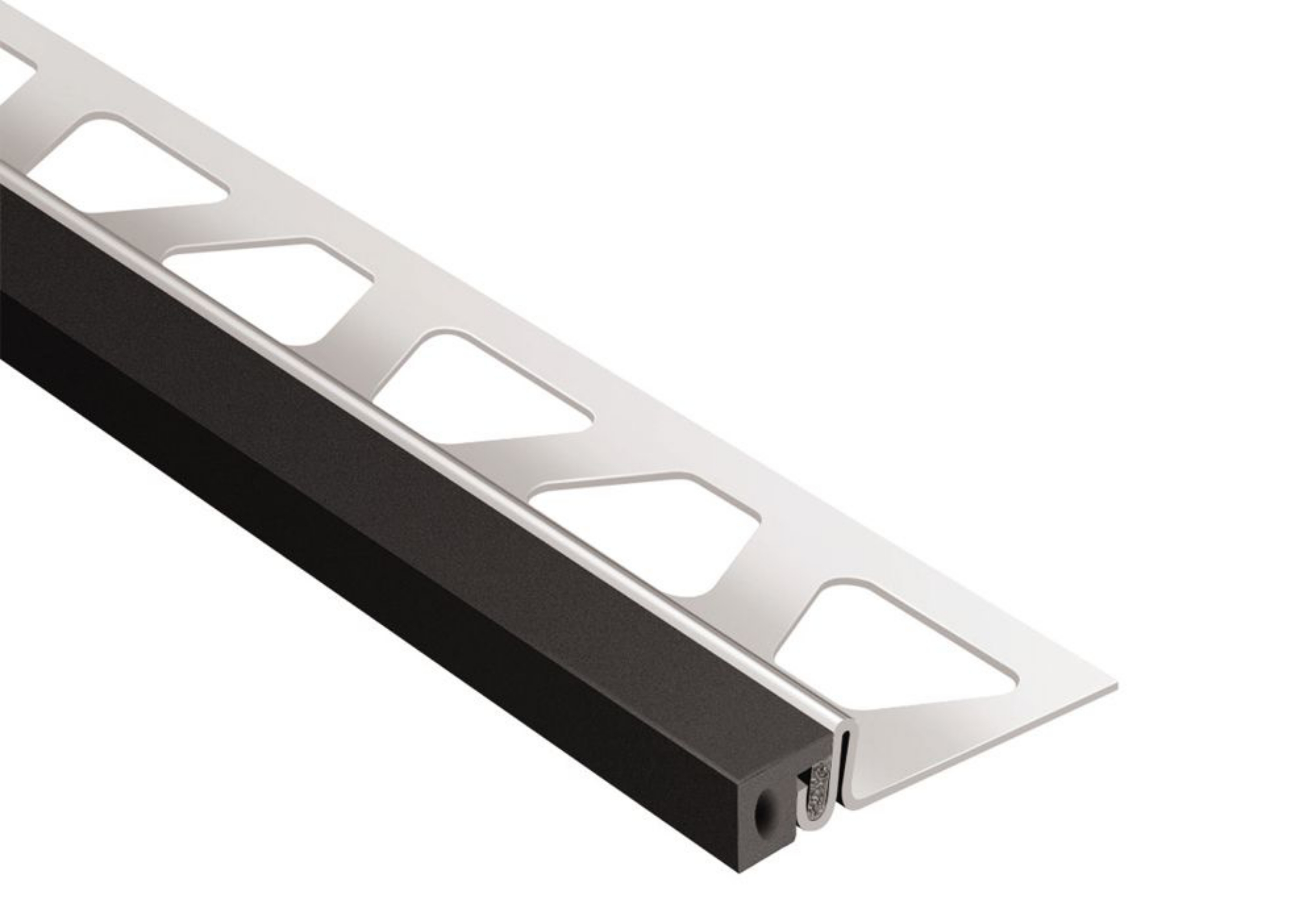 Schluter Dilex-Ksa 17/32" Inox / Joint 3/8" Noir EKSA140GS