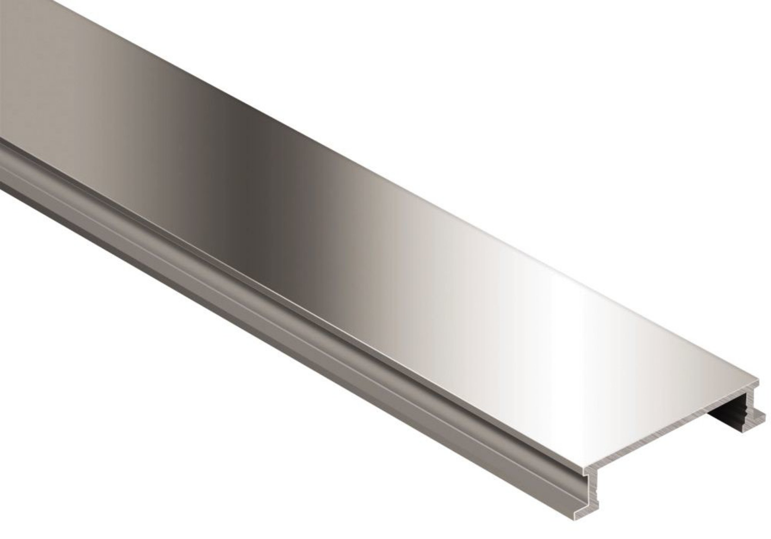 Schluter Designline 1" Bordure 1/4" Alum Nickel Poli DL625ATG