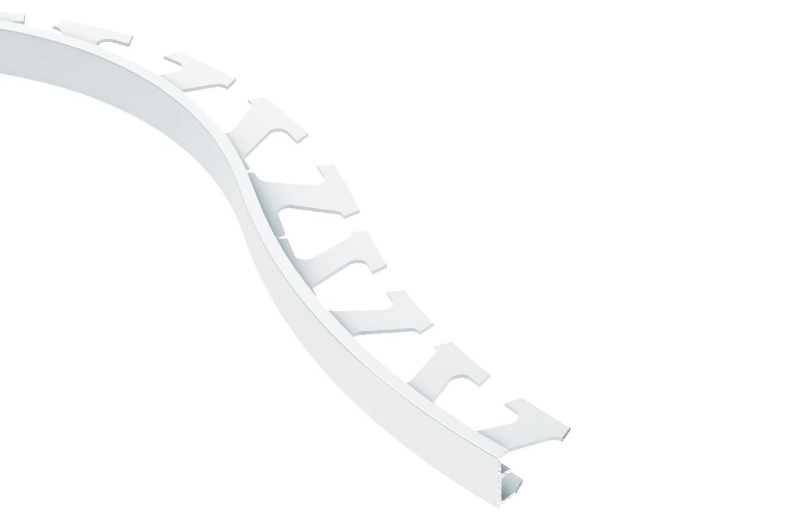 Schluter Jolly-Radius Profilé 1/2" Alum Blanc R/J125W