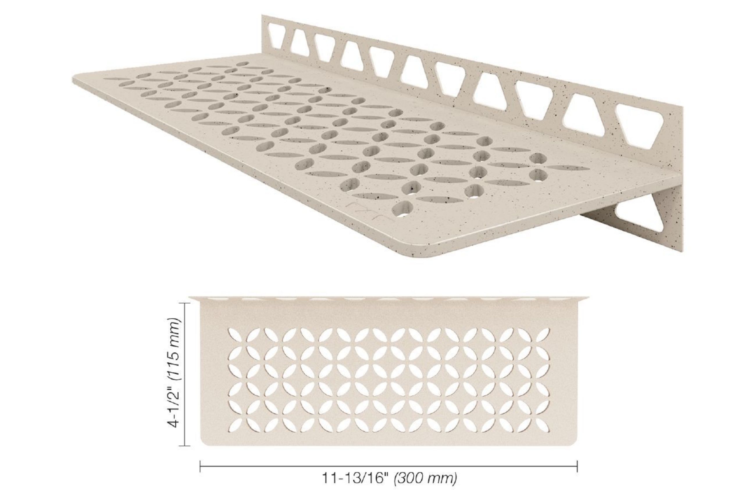 Schluter Shelf-W Rectangle Mur Floral Ivoire SWS1D5TSI