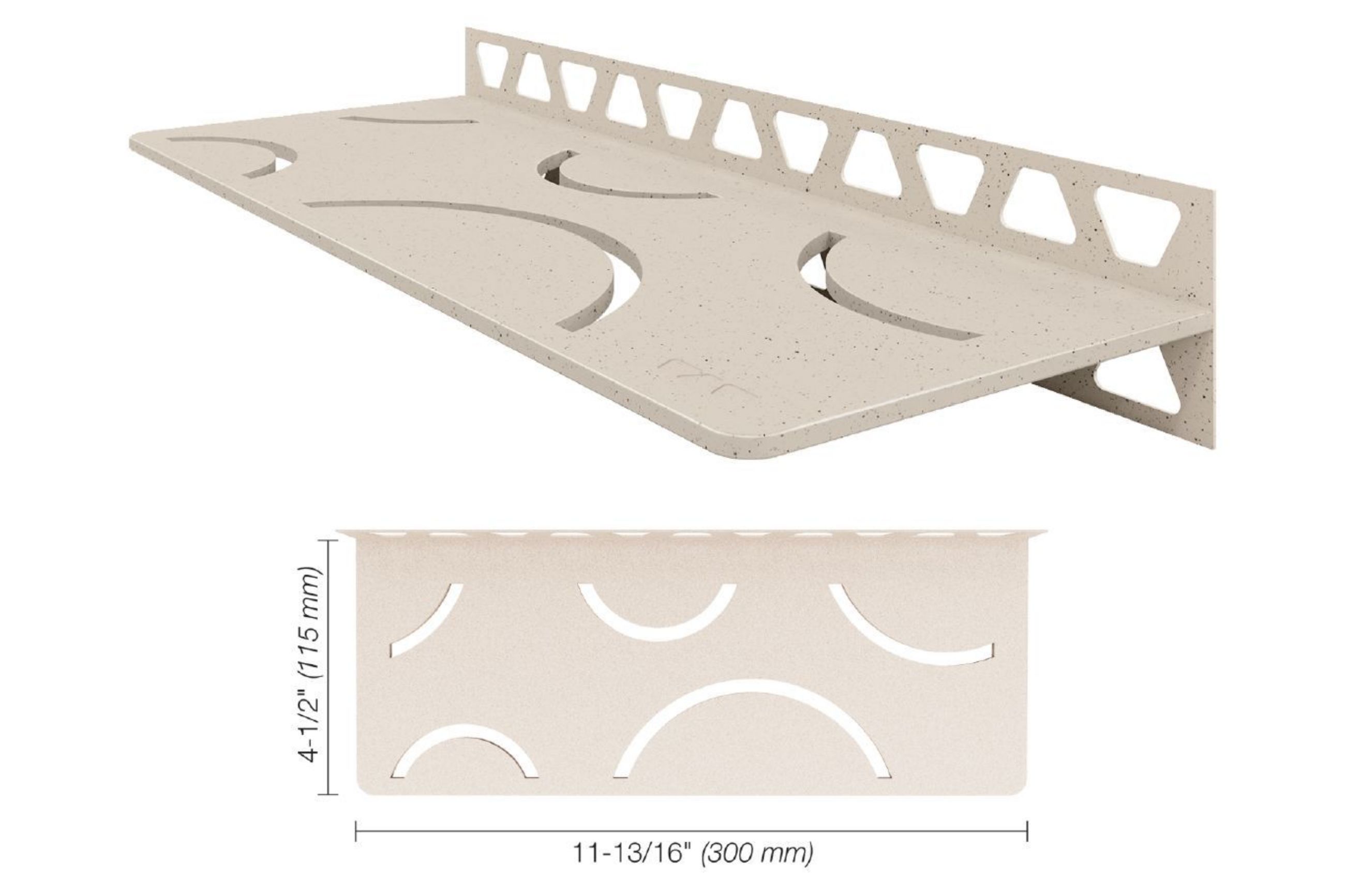Schluter Shelf-W Rectangle Mur Curve Ivoire SWS1D6TSI
