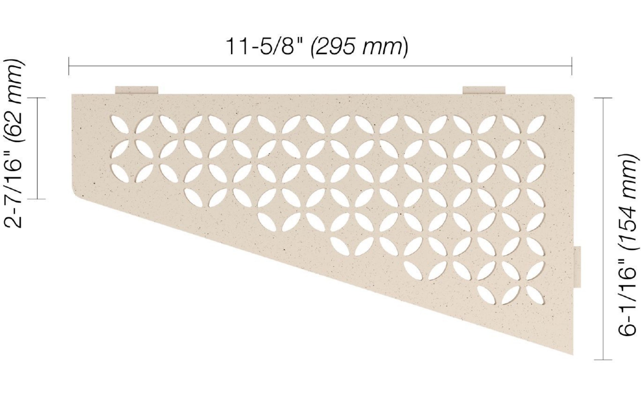 Schluter Shelf-E Quadrilat Coin Floral Ivoire SES3D5TSI