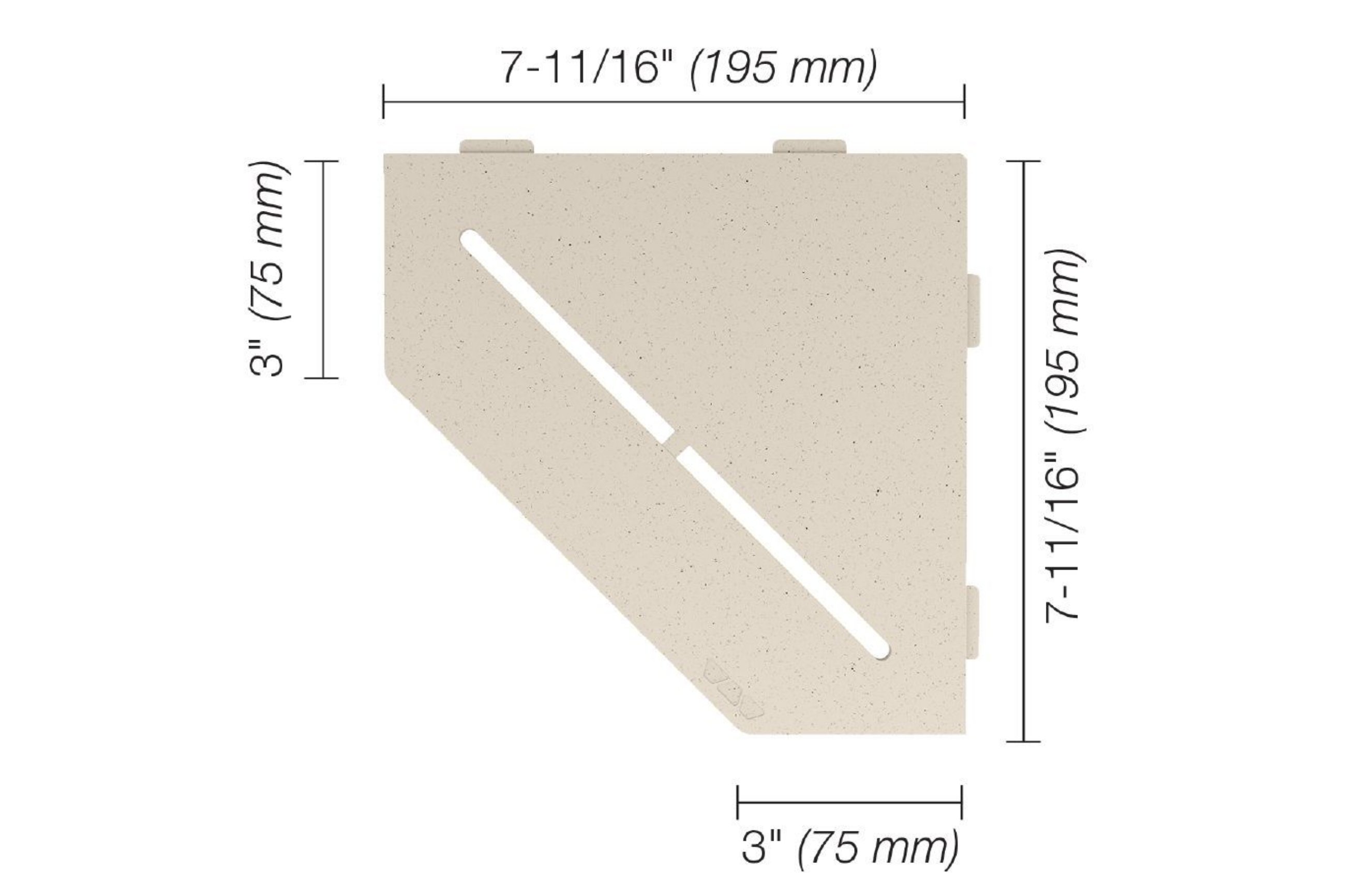 Schluter Shelf-E Pentagone Coin Pure Ivoire SES2D7TSI