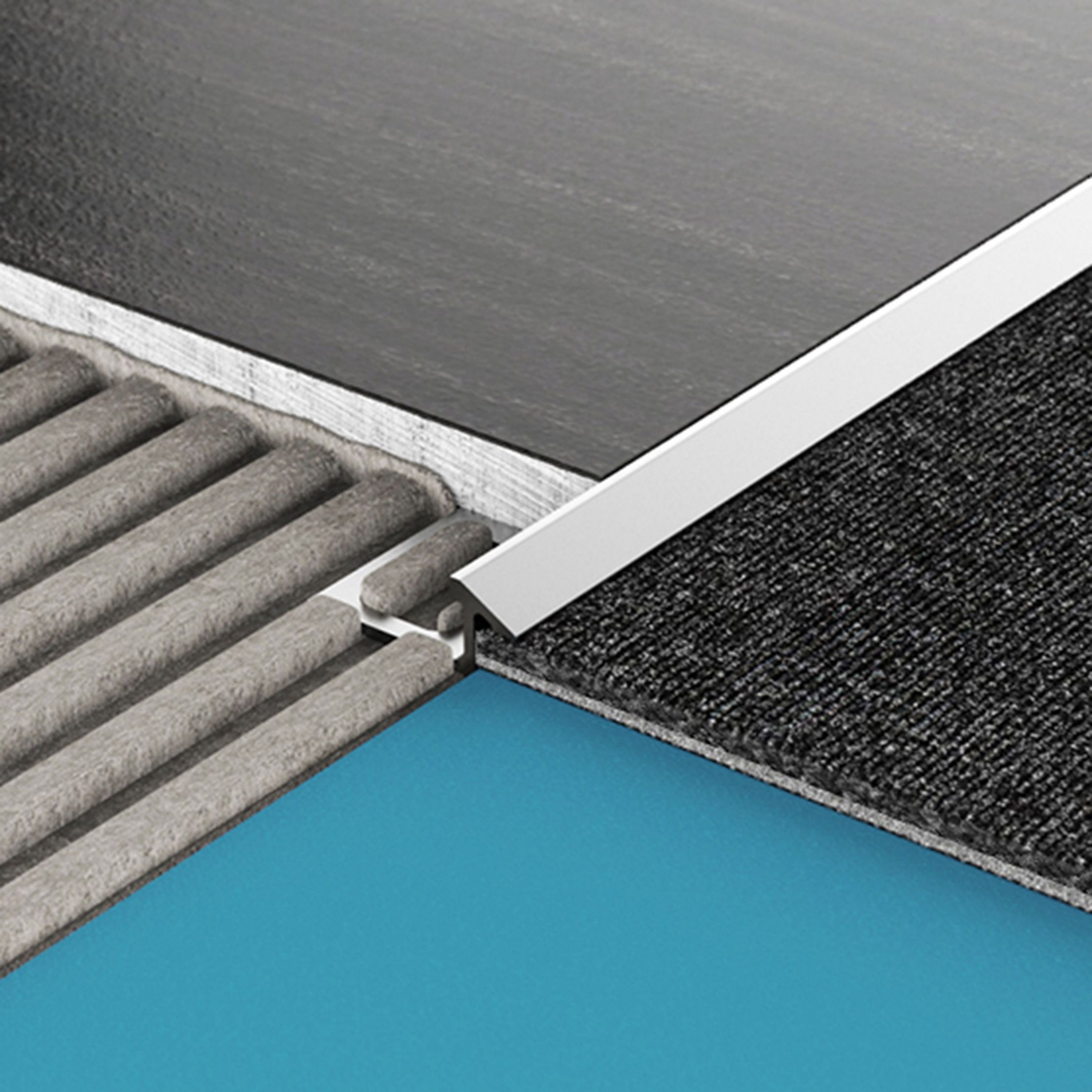 Diaplas Tile to Carpet Profiles | Satin Anodized 222 | 8 mm