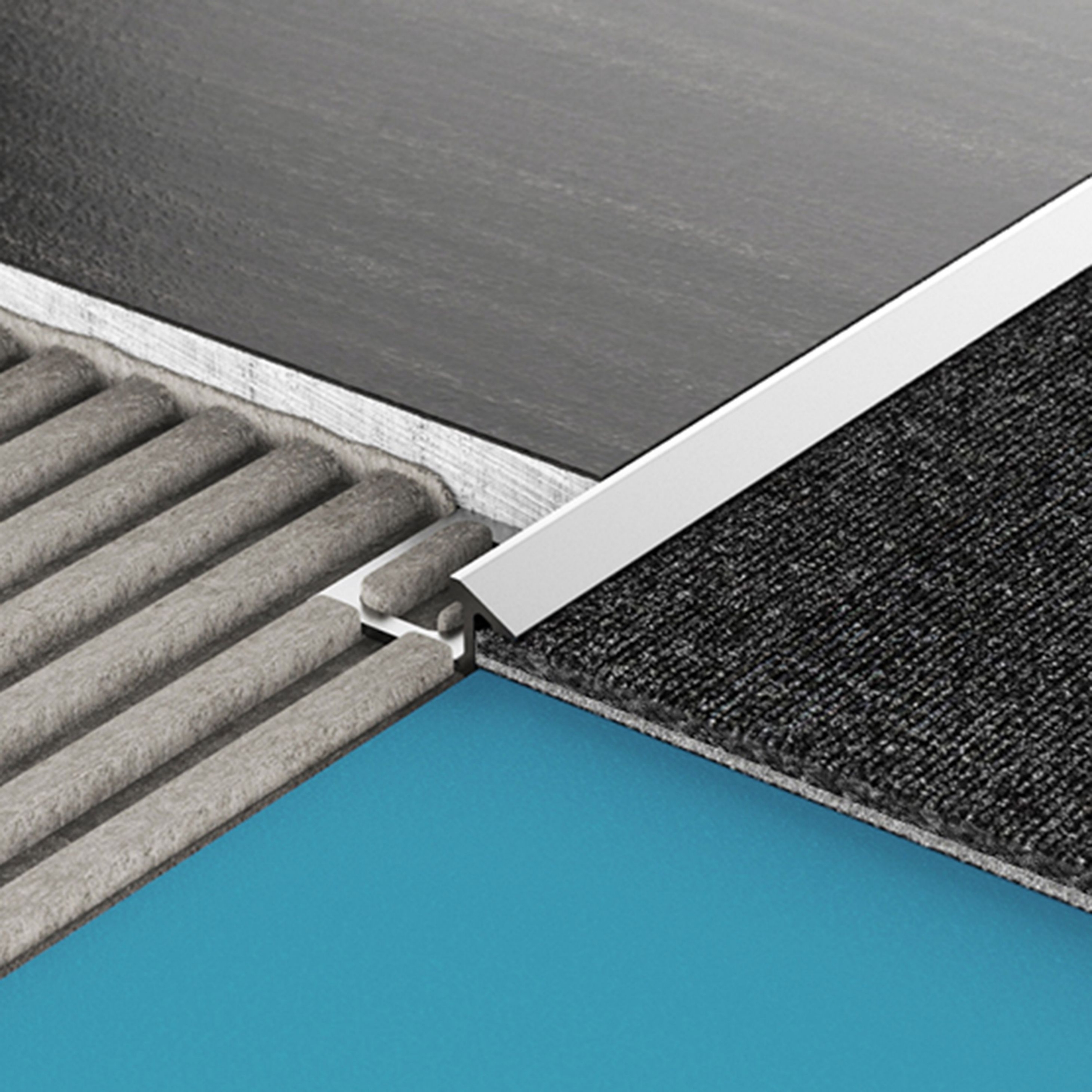 PRONIVEL C Tile to Carpet | Silver Satin | 8 mm